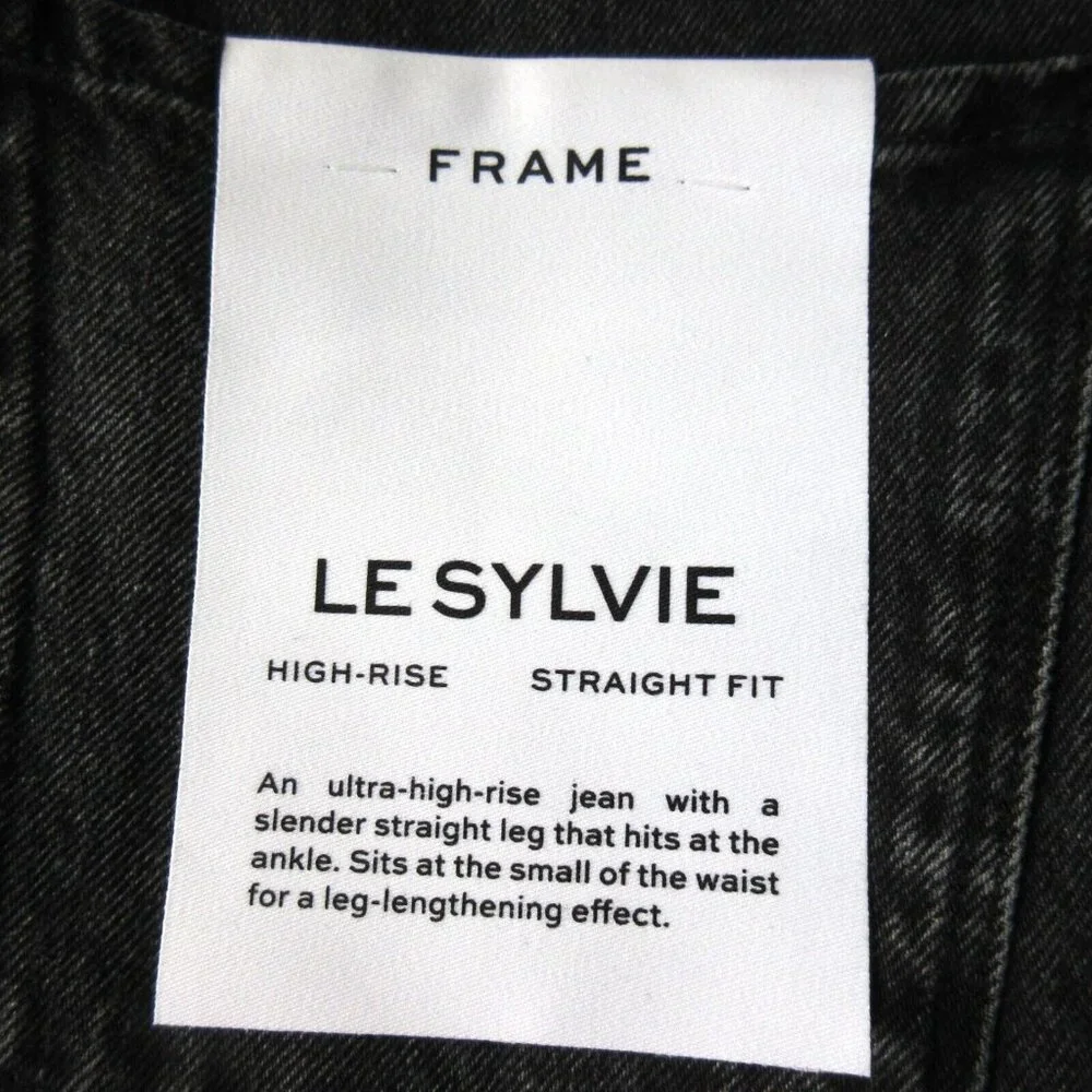 NWT FRAME Le Sylvie Slender Straight in Wilkinson Rips High Rise Jeans 27